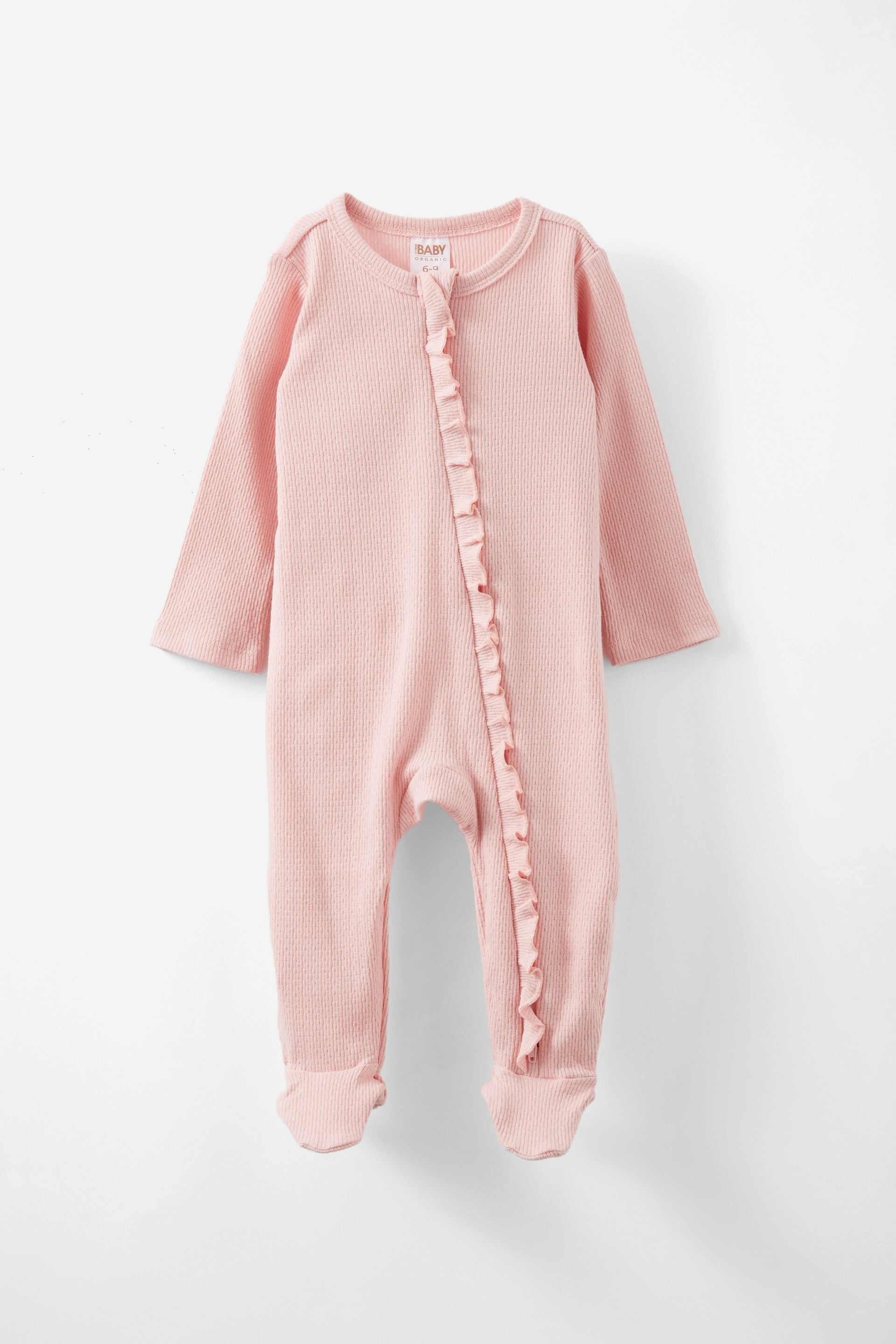 Organic Pointelle Ruffle Zip All In One