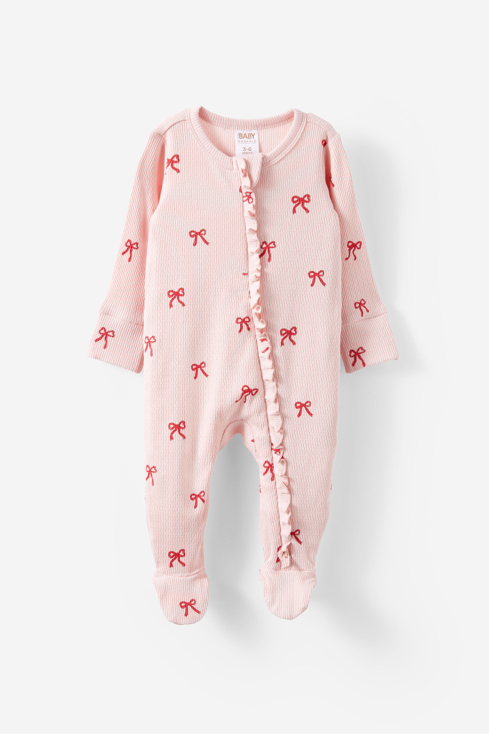 Organic Pointelle Ruffle Zip All In One