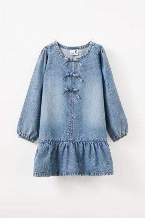 Betty Bow Front Denim Dress