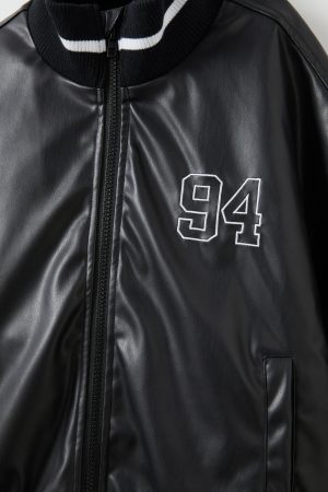 Harry Faux Leather Bomber Jacket