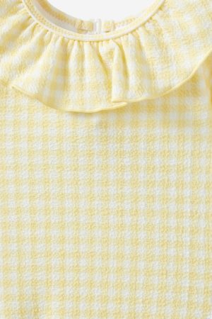 Bonnie Long Sleeve Ruffle One Piece (Keyhole Back)