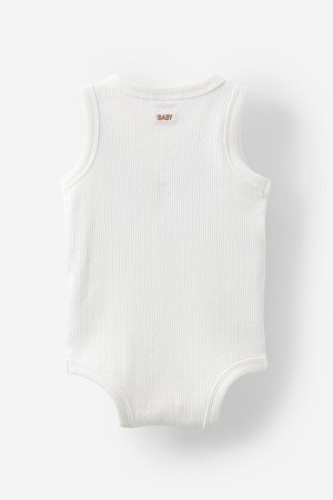 Organic Pointelle Sleeveless Bubbysuit