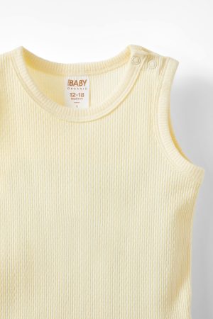 Organic Pointelle Sleeveless Bubbysuit