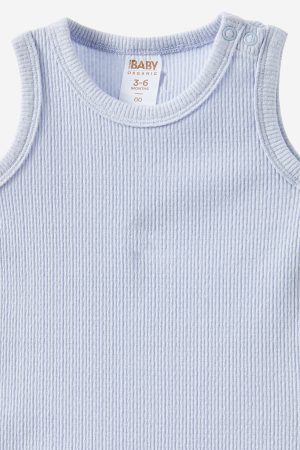 Organic Pointelle Sleeveless Bubbysuit