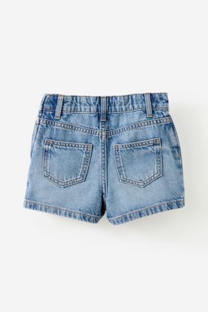 Pleat Front Denim Skort