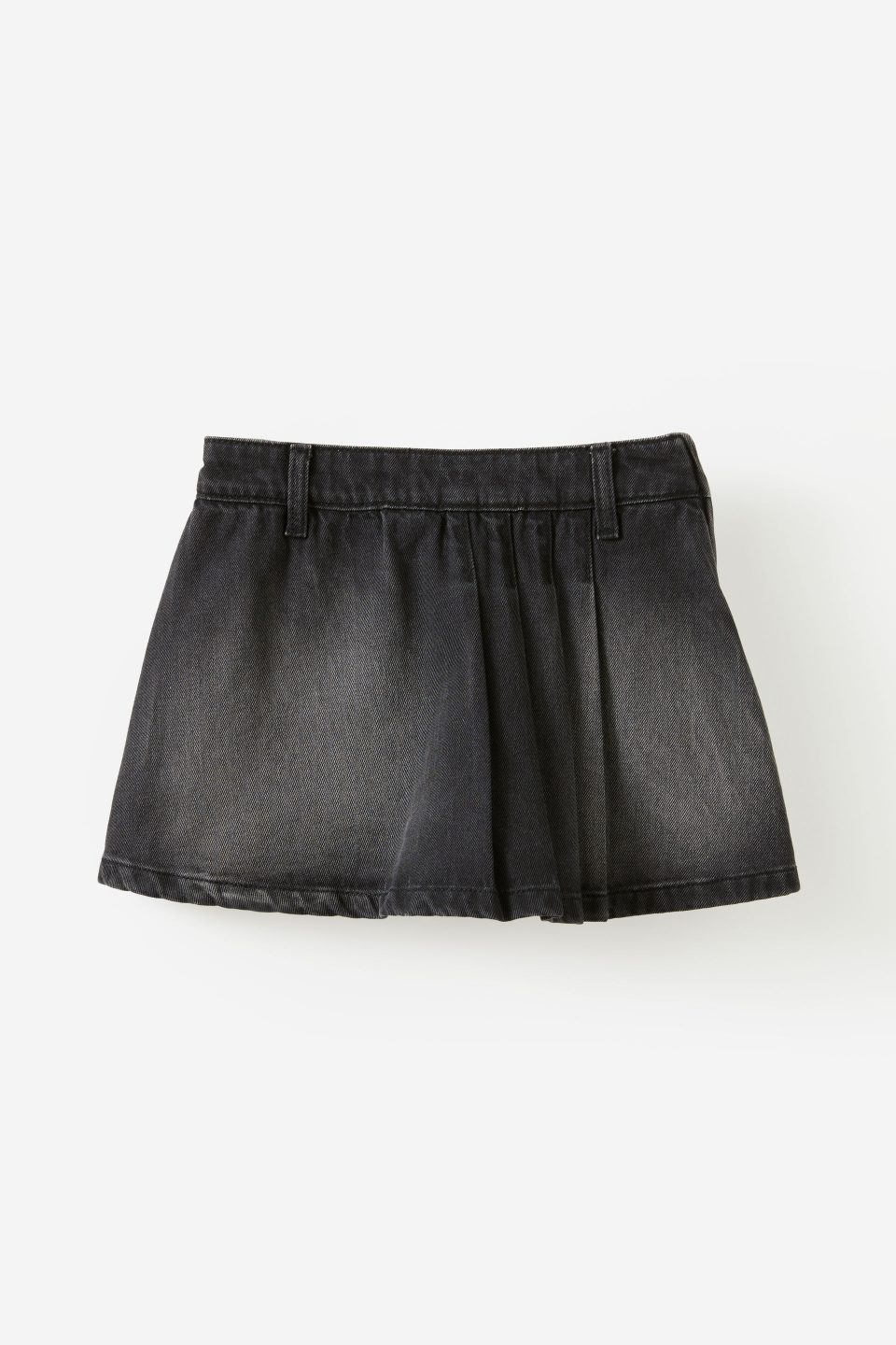 Pleat Front Denim Skort