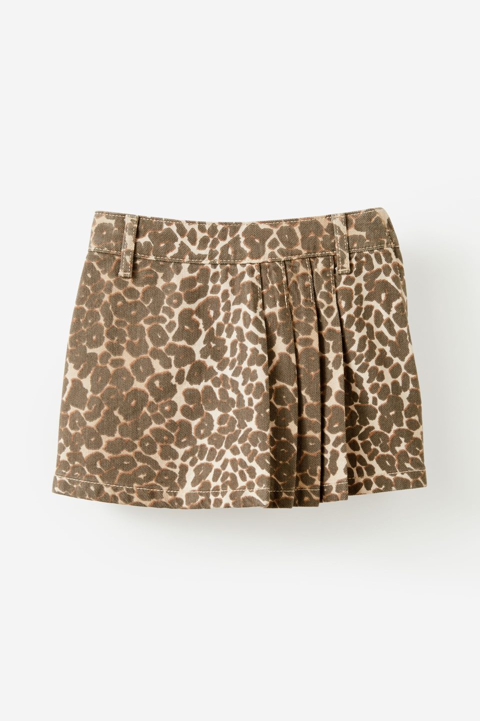 Pleat Front Denim Skort