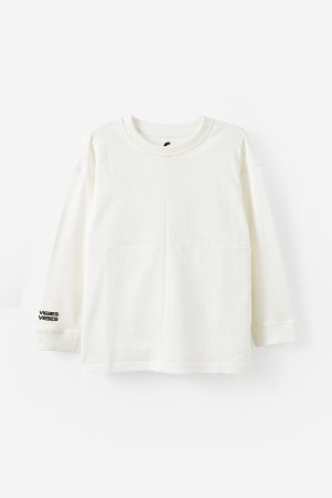 Long Sleeve Textured Splice Tee