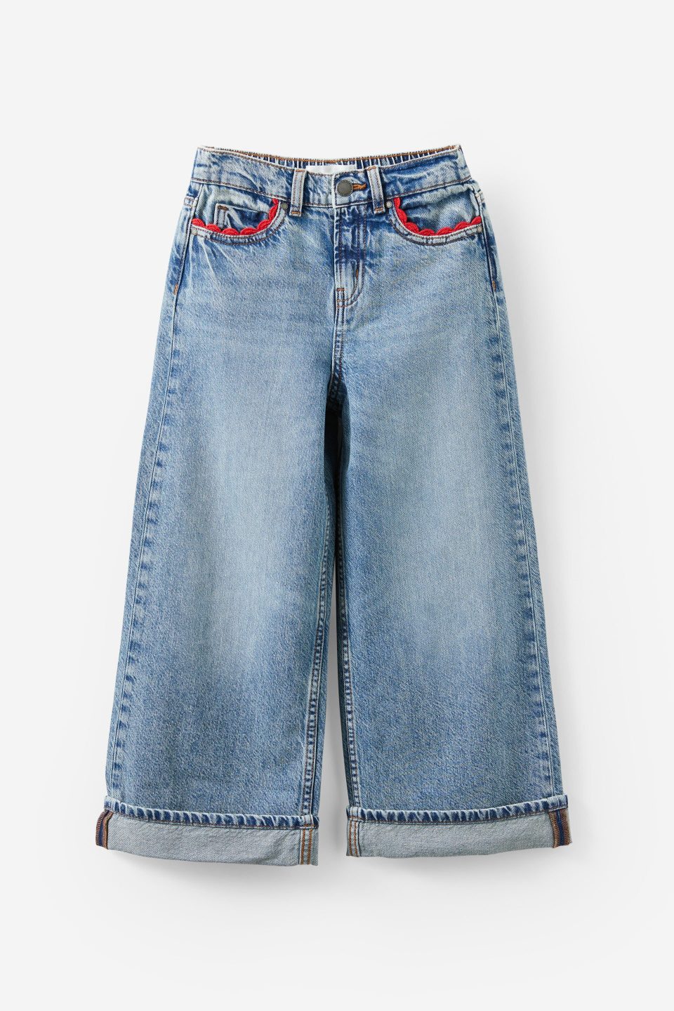 Embellished Super Wide Denim Jean