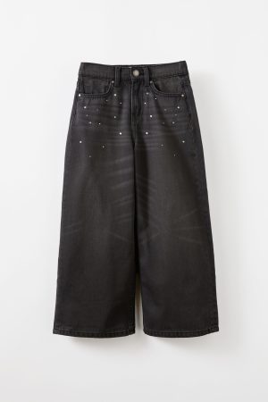 Embellished Super Wide Denim Jean