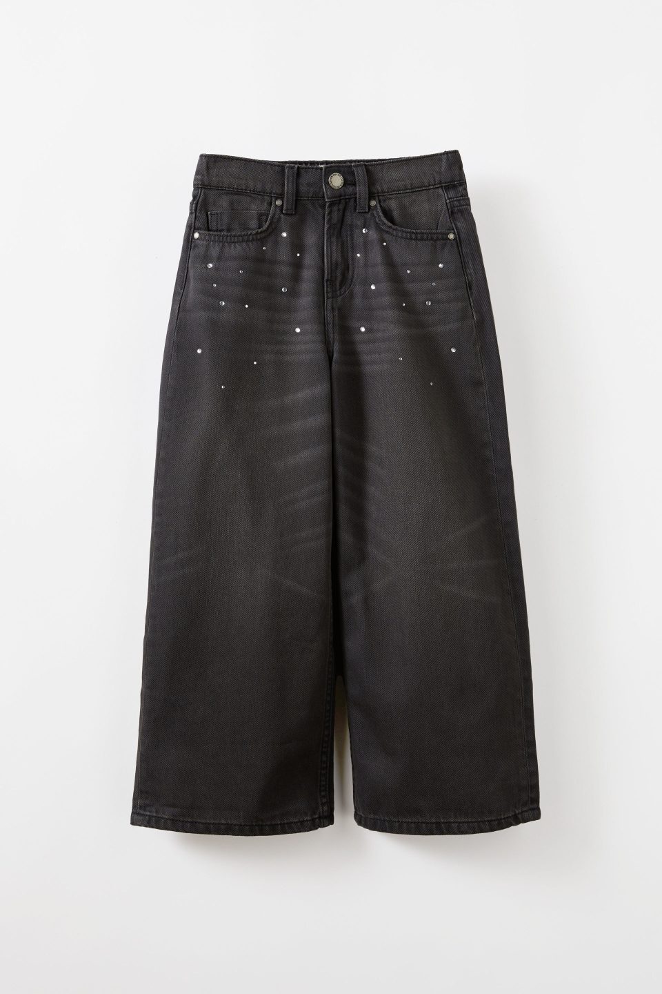 Embellished Super Wide Denim Jean