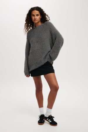 Faux Hair Rib Sweater