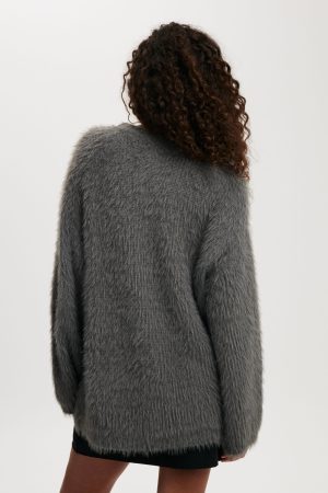 Faux Hair Rib Sweater