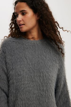 Faux Hair Rib Sweater