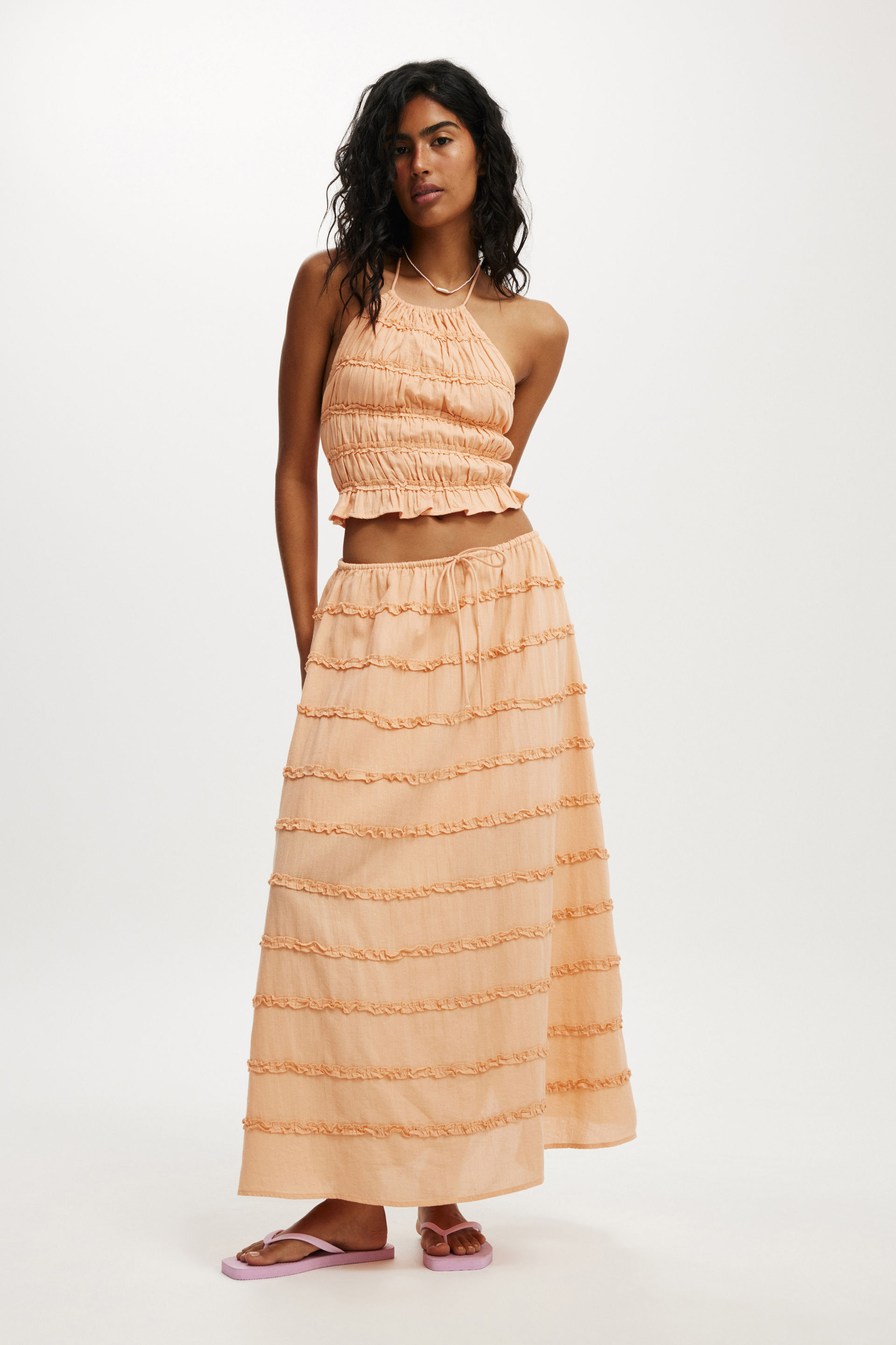 Jet Set Tiered Maxi Skirt