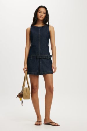 Luisa Belted Denim Mini Dress