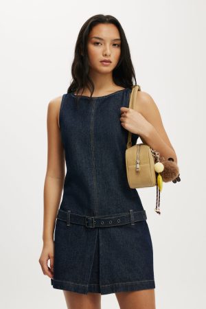 Luisa Belted Denim Mini Dress