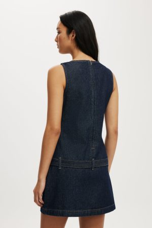 Luisa Belted Denim Mini Dress