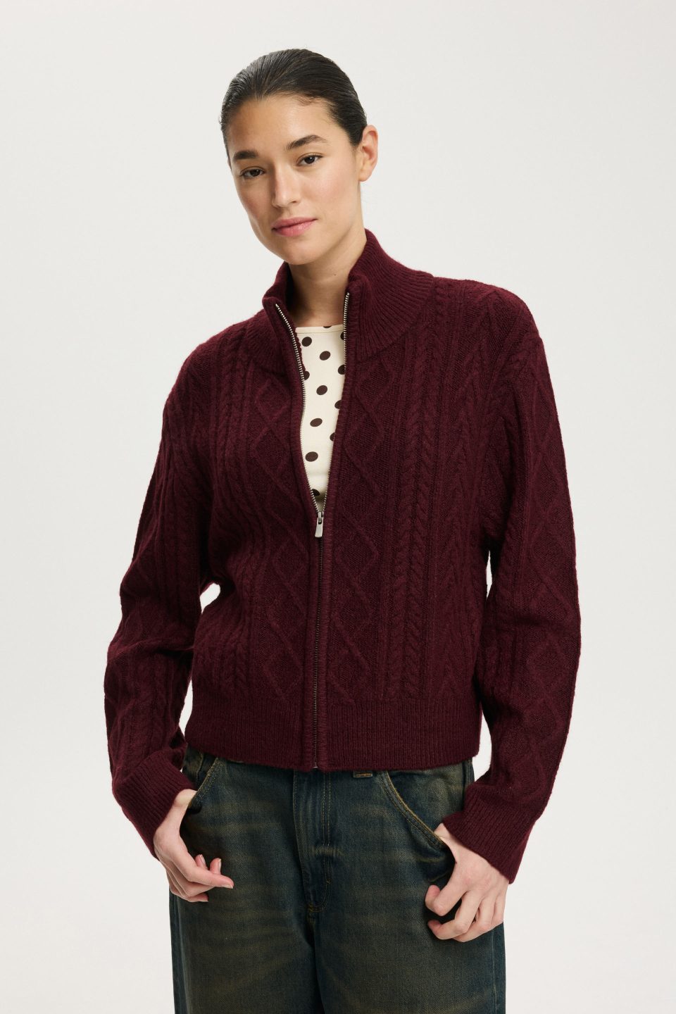 Cable Knit Bomber