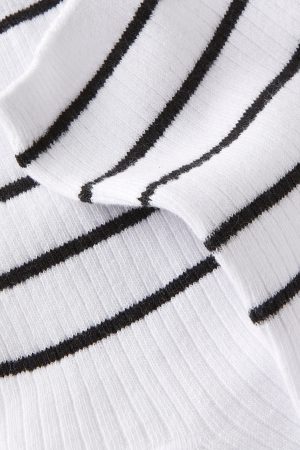 Stripe Ribbed Crew Sock