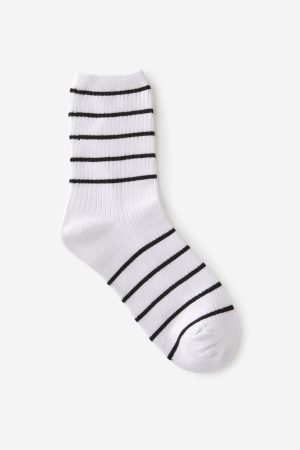 Stripe Ribbed Crew Sock
