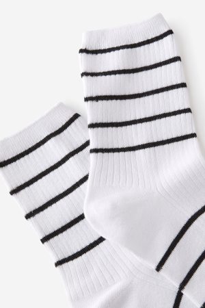 Stripe Ribbed Crew Sock