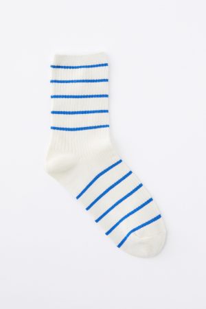 Stripe Ribbed Crew Sock