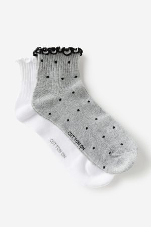 The Perfect Pair Frill Rib Ankle 2Pk