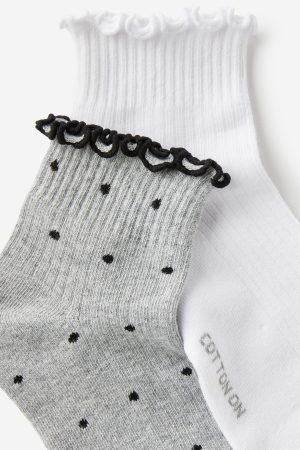 The Perfect Pair Frill Rib Ankle 2Pk