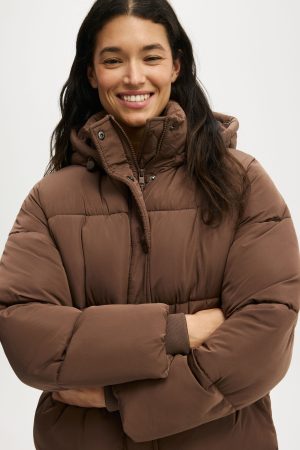 The Mother Puffer Removable Hood Jacket