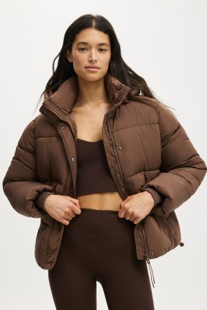 The Mother Puffer Removable Hood Jacket