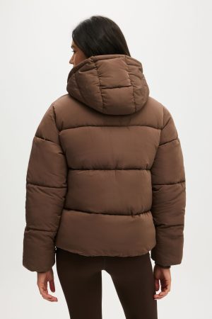 The Mother Puffer Removable Hood Jacket