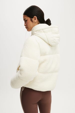The Mother Puffer Sherpa Hood Jacket