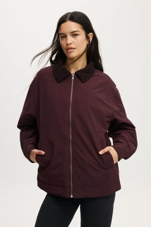 Contrast Collar Oversized Jacket
