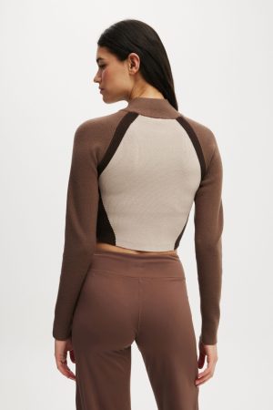 Active Spliced Knit Zip Through